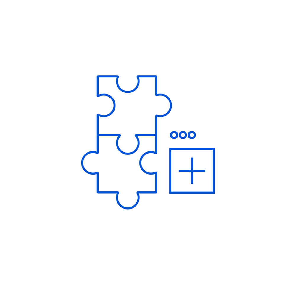 Illustration von Puzzleteilen die Add-Ons symbolisieren