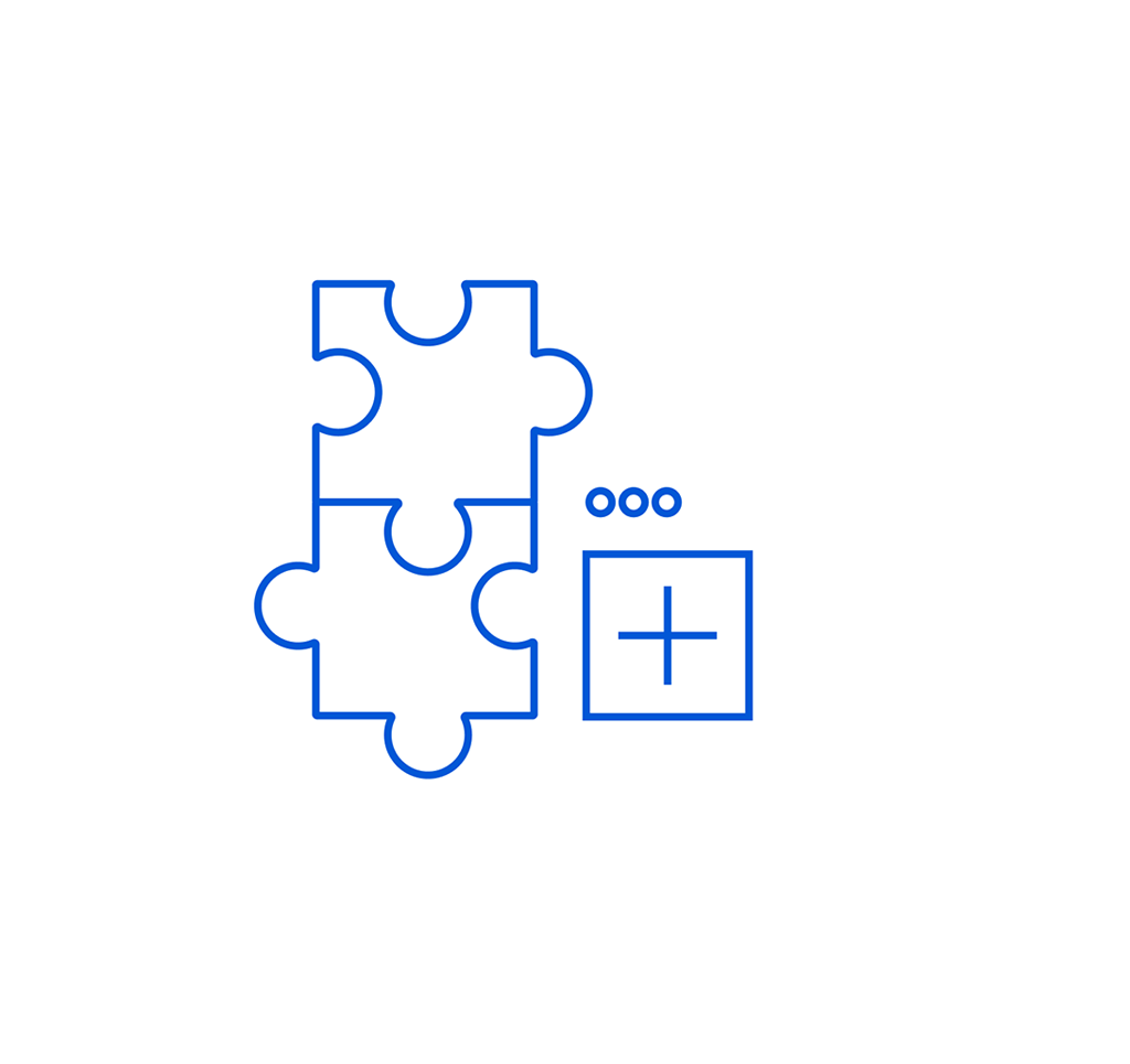 Illustration von Puzzleteilen die Add-Ons symbolisieren